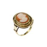 Ring 4.1g 585/- Gelbgold mit Gemme. Ringgroesse ca. 55