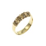 Ring 2.9g 585/- Gelbgold mit 12 Diamanten zus. ca. 0.12 ct.. Ringgroesse ca. 51