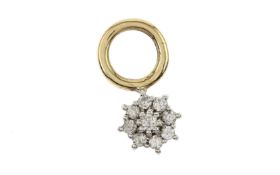 Anhaenger 0.78g 585/- Gelbgold und Weissgold mit 9 Diamanten zus. ca. 0.18 ct.