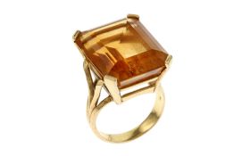 Ring 11.18g 750/- Gelbgold mit Citrin. Ringgroesse ca. 53