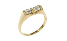 Ring 3.09g 750/- Gelbgold mit 8 Diamanten zus. ca. 0.40 ct.. Ringgroesse ca. 55