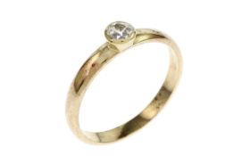 Ring 2.19g 585/- Gelbgold mit Diamant ca. 0.17 ct.. Ringgroesse ca. 53