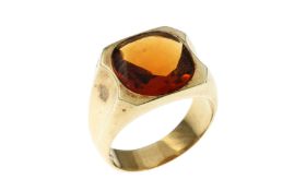 Ring 18.17g 585/- Gelbgold mit Citrin. Ringgroesse ca. 64