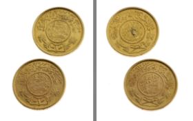 2 arabische Goldmuenzen 15.94g 900/- elbgold