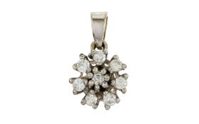 Anhaenger 1.41g 585/- Weissgold mit 8 Diamanten zus. ca. 0.40 ct.