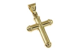 Anhaenger Kreuz 5.33g 585/- Gelbgold und Weissgold