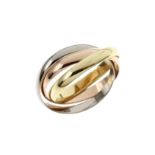 Cartier Ring 4.36g 750/- Gelbgold. Weissgold und Rotgold. Ringgroesse ca. 51