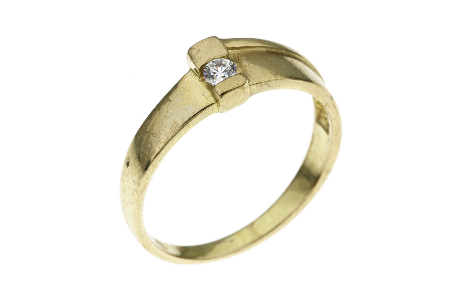 Ring 2.03g 333/- Gelbgold mit Zirkonia. Ringgroesse ca. 56