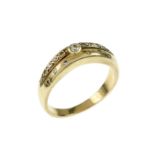 Ring 3.73g 585/- Gelbgold mit 17 Diamanten zus. ca. 0.19 ct. F/vs. Ringgroesse ca. 57