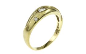 Ring 4.13 gr. 585/- Gelbgold mit Diamanten 0.20 ct get./ if Ringgroesse 58