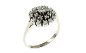 Ring 4.7g 585/- Weissgold mit 21 Diamanten zus. ca. 0.50 ct.. Ringgroesse ca. 57