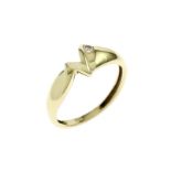 Ring 1.92g 585/- Gelbgold mit Diamant ca. 0.03 ct. H/pi. Ringgroesse ca. 52