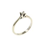 Ring 2.24g 750/- Weissgold mit Diamant ca. 0.10 ct. L/vs2. Ringgroesse ca. 54