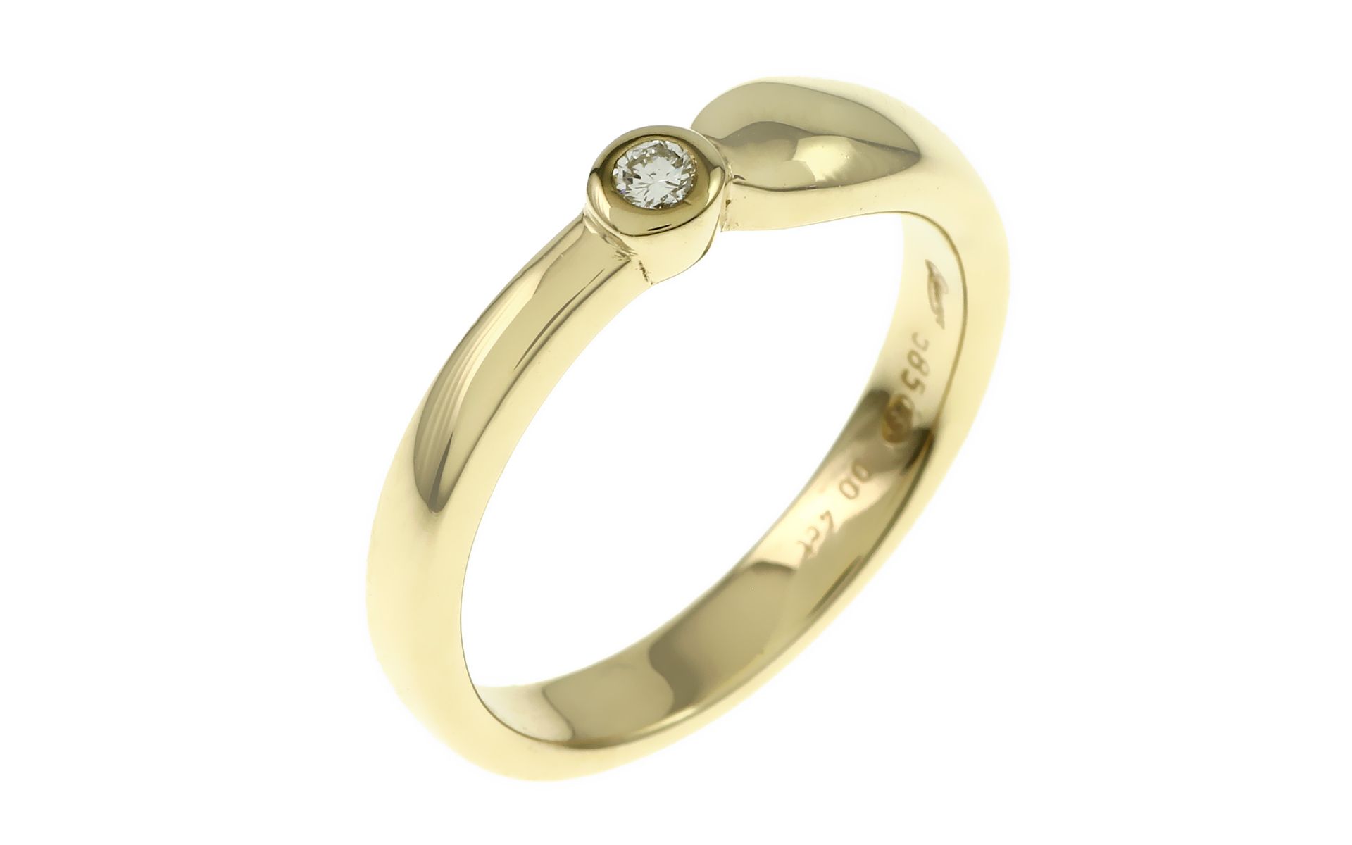 Ring 4.29g 585/- Gelbgold mit Diamant ca. 0.04 ct. G/si. Ringgroesse ca. 54