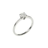 Ring 2.04g 750/- Weissgold mit Diamant ca. 0.63 ct. G/p3. Ringgroesse ca. 55