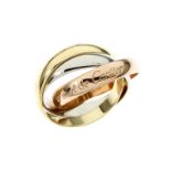 Cartier Ring 6.32 gr. 750/- Gelbgold. Weissgold und Rotgold Ringgroesse 48