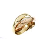 Cartier Ring 6.94 gr. 750/- Gelbgold. Weissgold und RosÃ¨gold Ringgroesse 52