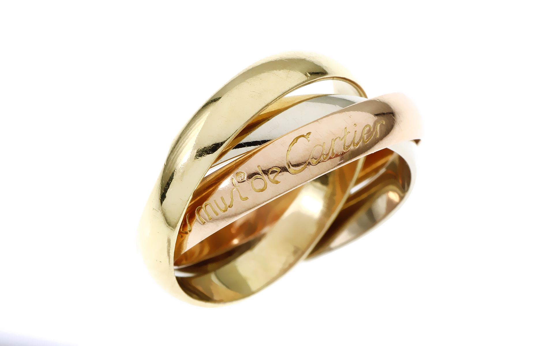 Cartier Ring 6.94 gr. 750/- Gelbgold. Weissgold und RosÃ¨gold Ringgroesse 52