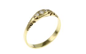 Ring 2.58g 585/- Gelbgold mit 5 Diamanten zus. ca. 0.08 ct.. Ringgroesse ca. 58