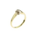 Ring 3.73g 585/- Gelbgold und Weissgold mit Diamant ca. 0.07 ct. G/si2. Ringgroesse ca. 56