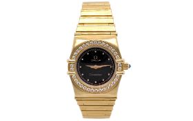 Omega Constellation Quarz 750/- Gelbgold mit Diamanten