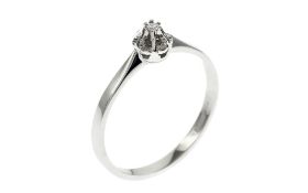 Ring 1.48g 585/- Weissgold mit Diamant ca. 0.02 ct. F/vs. Ringgroesse ca. 53