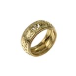 Wellendorff Ring 8.84 gr. 750/- Gelbgold mit Diamanten Ringgroesse 59