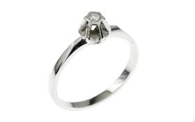 Ring 1.92g 585/- Weissgold mit Diamant ca. 0.03 ct. G/si. Ringgroesse ca. 53