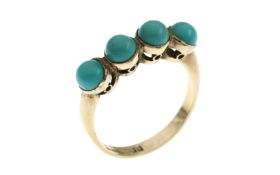 Ring 2.29g 375/- Gelbgold mit Tuerkis. Ringgroesse ca. 52