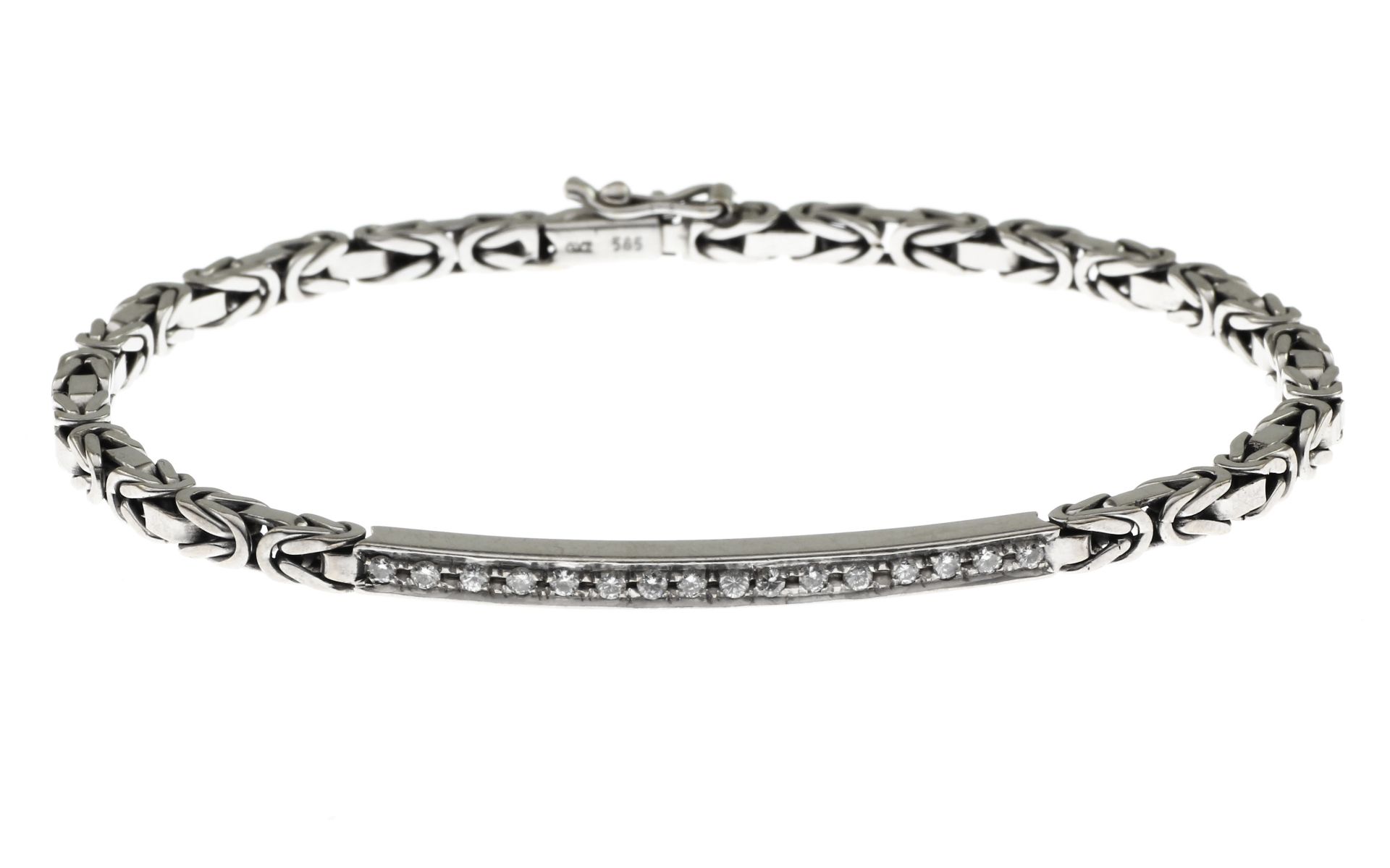 Armband 12.51g 585/- Weissgold mit 16 Diamanten zus. ca. 0.32 ct. F/vs. Laenge ca. 18.50 cm