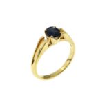 Ring 3.42g 585/- Gelbgold und Saphir. Ringgroesse ca. 53