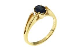 Ring 3.42g 585/- Gelbgold und Saphir. Ringgroesse ca. 53