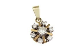 Anhaenger 1.23 gr. 585/- Gelbgold und Weissgold mit Diamanten 0.10 ct.