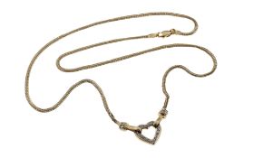 Collier 5.78g 585/- Gelbgold mit 14 Diamanten zus. ca. 0.14 ct.. Laenge ca. 45 cm