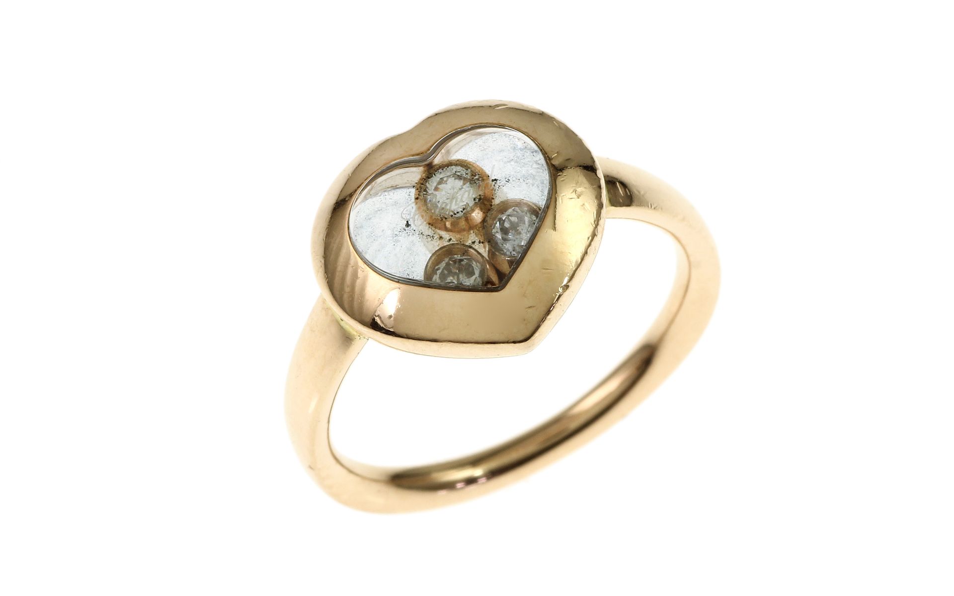 Chopard Ring Herz 6.28 gr 750/- Gelbgold mit Diamanten Ringgroesse 53
