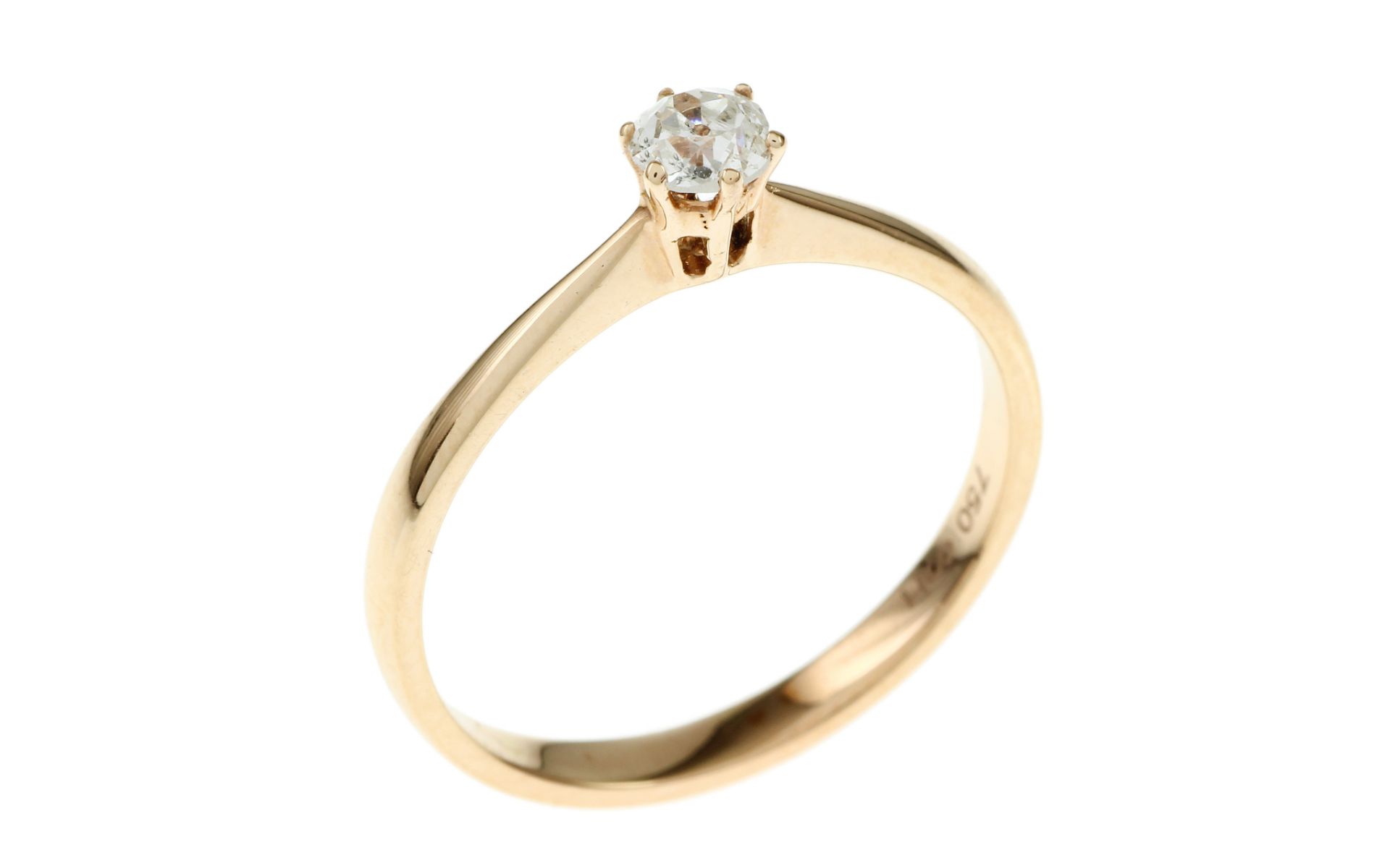 Ring 2.08g 750/- Rotgold mit Diamant ca. 0.25 ct. G/si2. Ringgroesse ca. 54