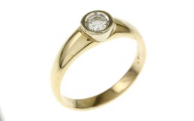 Ring 3.48g 585/- Gelbgold mit Diamant ca. 0.20 ct.. Ringgroesse ca. 54