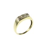 Ring 3.82g 585/- Gelbgold und Weissgold mit 3 Diamanten zus. ca. 0.06 ct. H/pi. Ringgroesse ca. 57