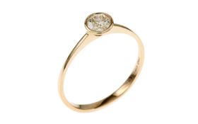 Ring 1.35g 750/- Rosegold mit Diamant ca. 0.39 ct.  Ringgroesse ca. 55