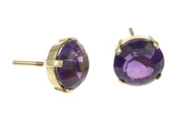 Ohrstecker 3.49g 585/- Gelbgold mit Amethysten