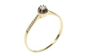 Ring 1.21g 585/- Gelbgold mit Diamant ca. 0.05 ct. G/si. Ringgroesse ca. 51
