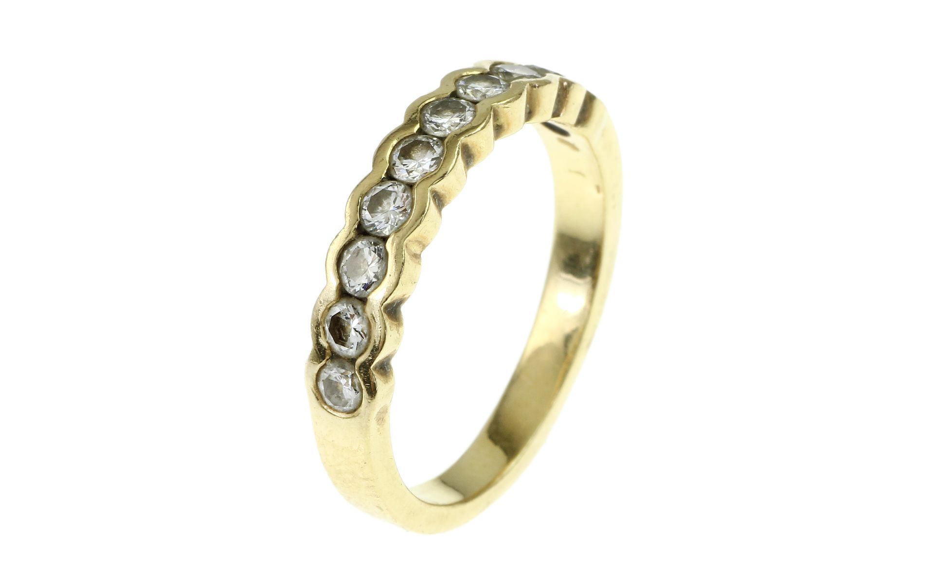 Ring 4.58 gr. 750/- Gelbgold mit Diamanten ca. 0.70 ct Ringgroesse 57