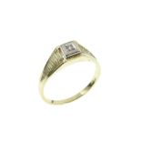 Ring  2.86g 585/- Gelbgold und Weissgold mit Diamant ca. 0.02 ct. F/vs. Ringgroesse ca. 57