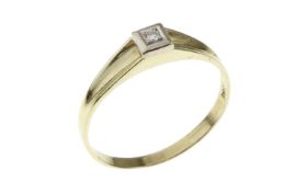 Ring 1.5g 585/- Gelbgold mit 8/8 Diamant ca. 0.04 ct.. H/vs. Ringgroesse ca. 57
