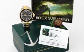Rolex Submariner Ref. 16803 Automatik 750/- Gelbgold/Edelstahl. ohne Papiere und mit Box. Echtheitsz