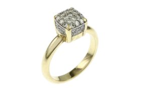 Ring 5.49g 585/- Gelbgold mit 49 Diamanten zus. ca. 0.98 ct. F/vs. Ringgroesse ca. 62