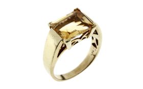 Ring 4.86 gr. 333/- Gelbgold mit Citrin Ringgroesse 57