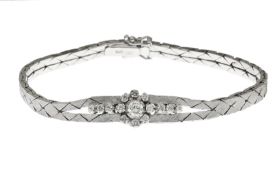 Armband 20.57 gr. 585/- Weissgold mit 15 Diamanten 0.60 ct G/vvs-vs Laenge 19 cm