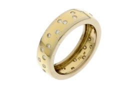 Ring 7.14 gr. 750/- Gelbgold mit 30 Diamanten 0.30 ct. F/vs Ringgroesse 53