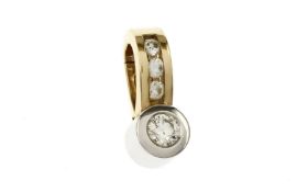 Anhaenger 2.24 gr. 585/- Gelbgold und Weissgold mit Diamanten 0.25 ct H/vs